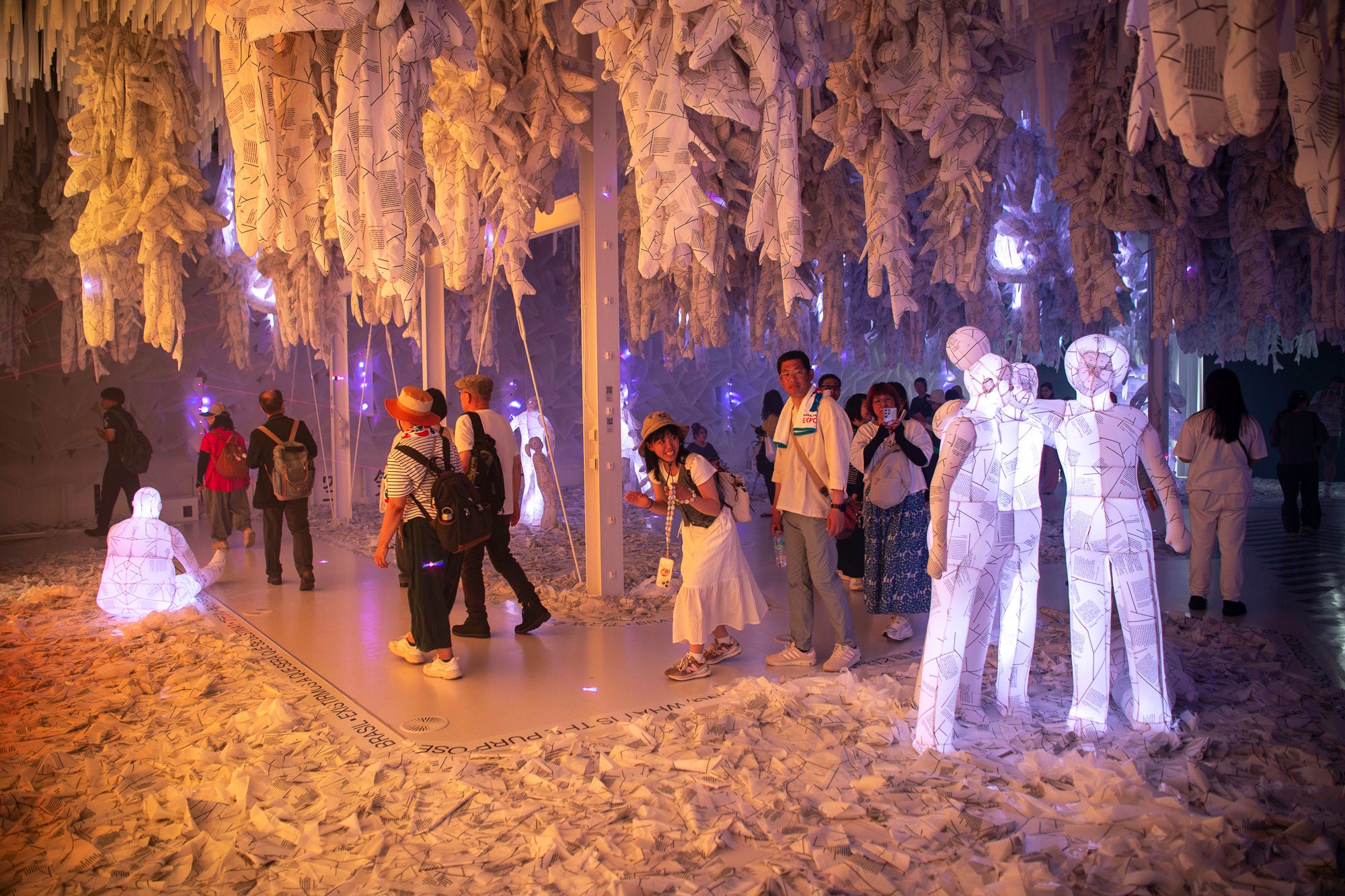Visitors have fun in the main hall
